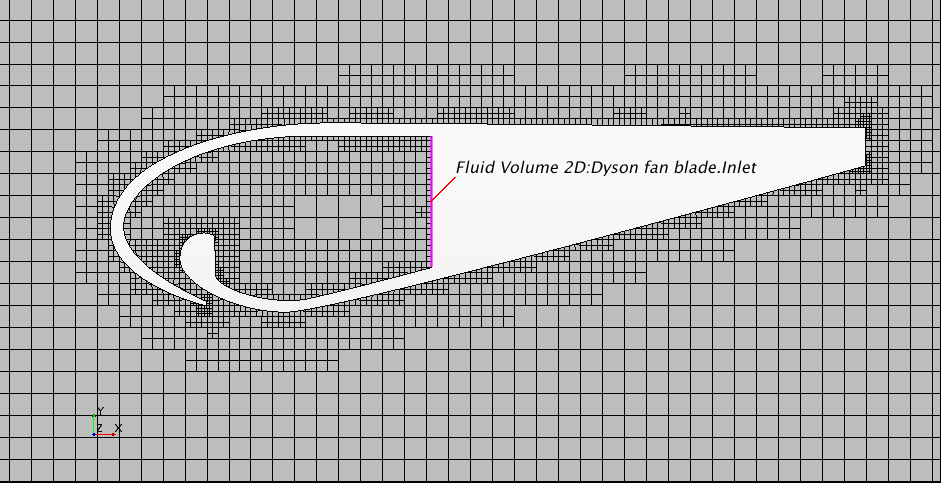 Figure 1. Automatic trimmed mesh for the Dyson replica fan blade.