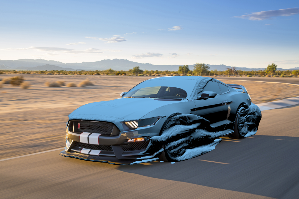 Total pressure isosurface Shelby GT350R Mustang.